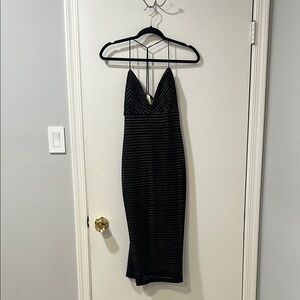 Lovely Day Black Plunge Slip Dress